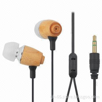 Wood bulk earphone in bulk